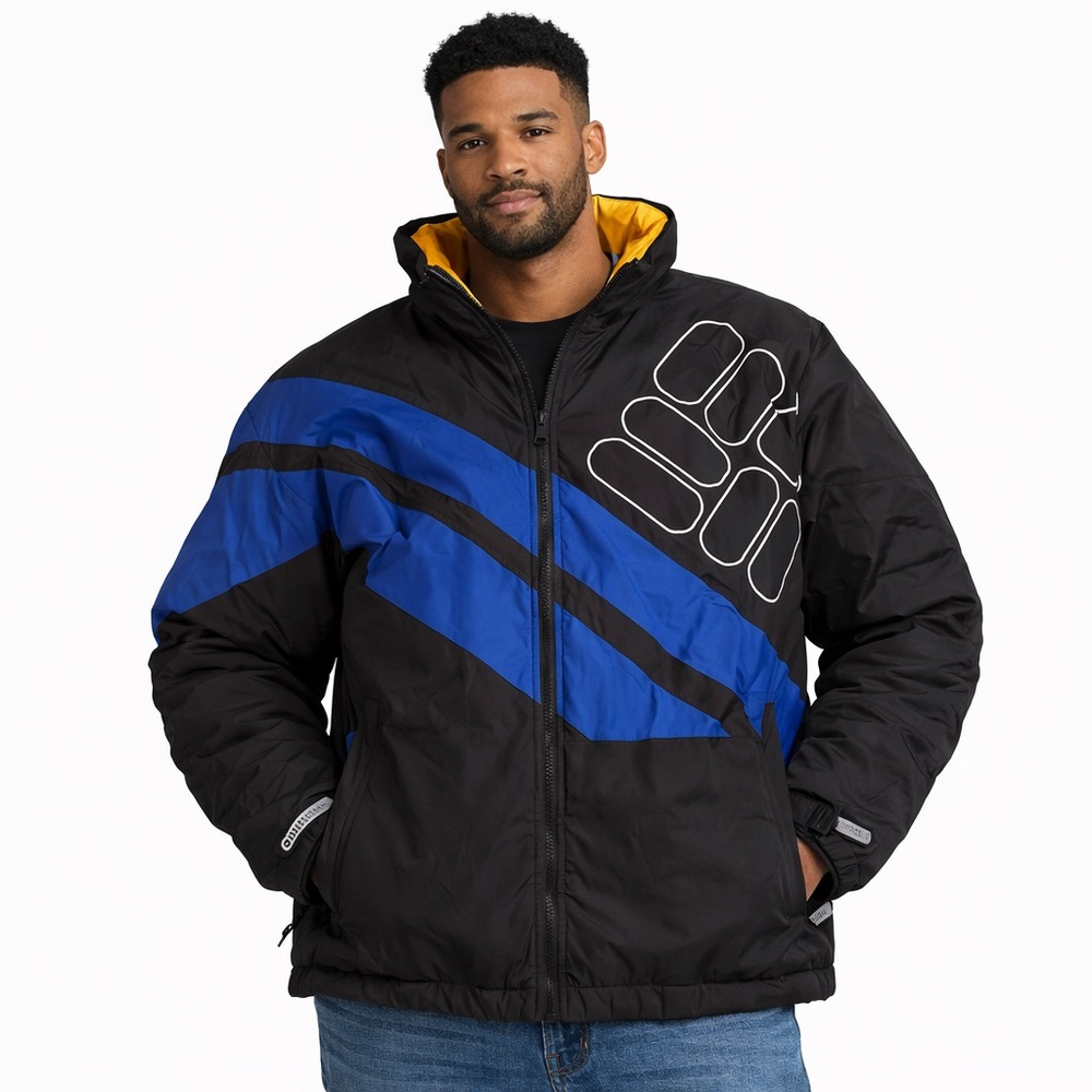 Columbia 90s Vintage Columbia Puffer Jacket Size L Black Blue Colorblock Logo